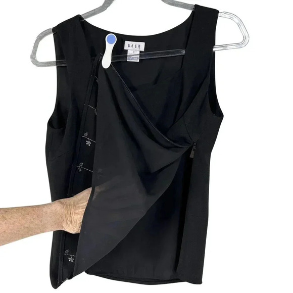 VTG Betu NWT Womens Black 2 Piece Embroidered Blazer 6 Tank Top 8 Career Wear - Picture 4 of 16